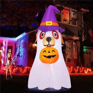 6.2 FT Halloween Inflatables Dog Outdoor Decorations Blow Up Yard Cute Puppy